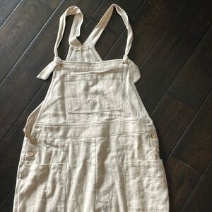 Tan linen romper